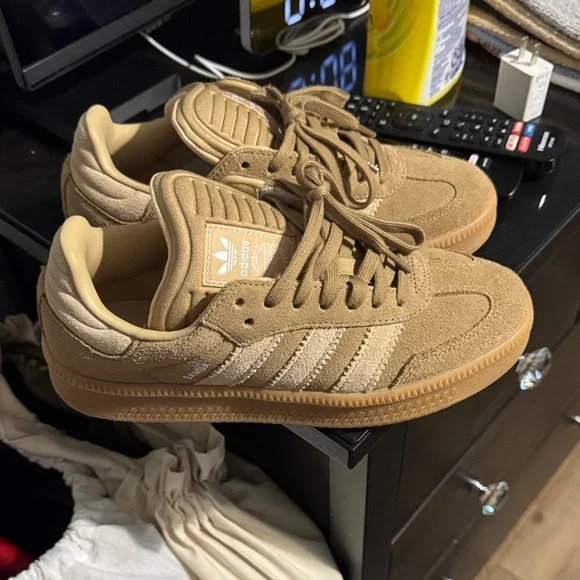 Adidas Samba XLG Sneakers in Tan and Cream - Picture 1 of 8